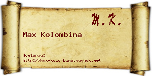 Max Kolombina névjegykártya